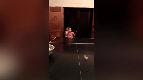 Meet the 5-year-old table tennis star potentially batting her way to future Video stock 272911253