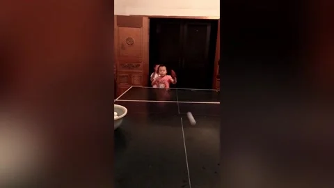 Meet the 5-year-old table tennis star potentially batting her way to future Video stock 276496143