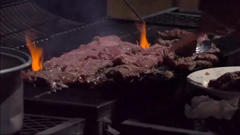Meet on a BBQ Stock Footage 86362862
