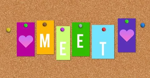 Meet cork board Illustrazione stock