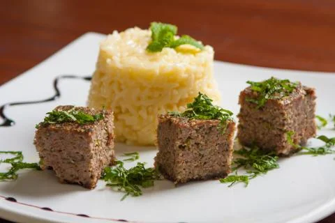 Meet kibbeh meal Stock Photos