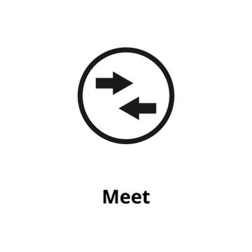 Meet line icon Illustrazione stock