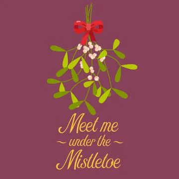 Meet me under the mistletoe Stock Illustration