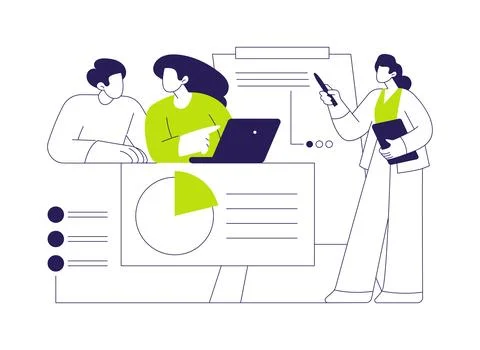 Meet stakeholders abstract concept vector illustration. Stock Illustration