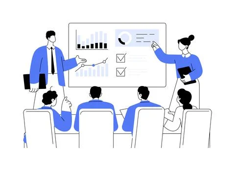 Meet stakeholders isolated cartoon vector illustrations. Stock Illustration