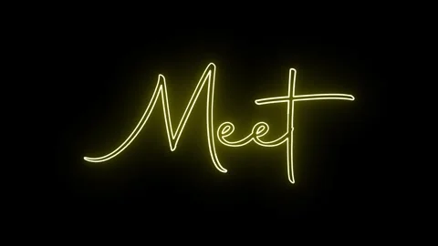 'Meet' text animation with neon glow line. Stock Footage 282576936