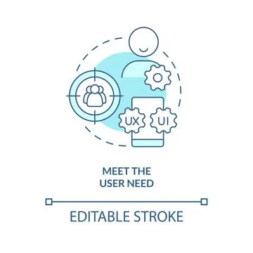 Meet user need turquoise concept icon 스톡 일러스트