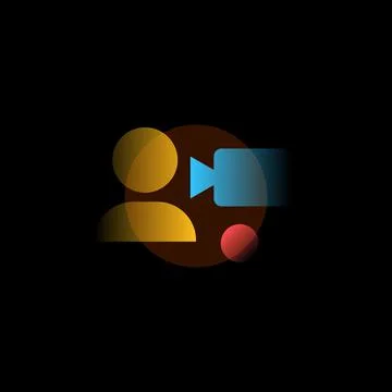 Meet. Vector icon in gradient style. Editable illustration 스톡 일러스트