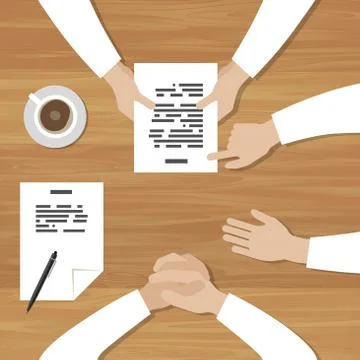 Meeteng banner with table Stock Illustration