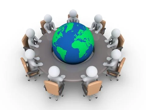 Meeting about global problems Stock Illustration