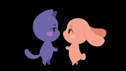 Meeting and Kiss the cartoon Stock Video Pond5