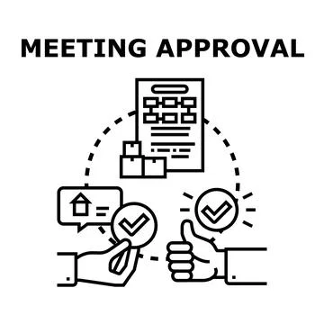 Meeting approval process concept with business document checking Stock Illustration