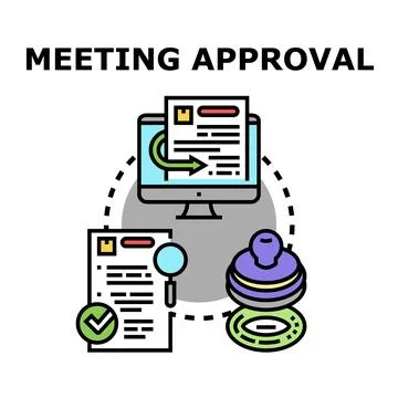 Meeting approval process workflow flat concept 스톡 일러스트