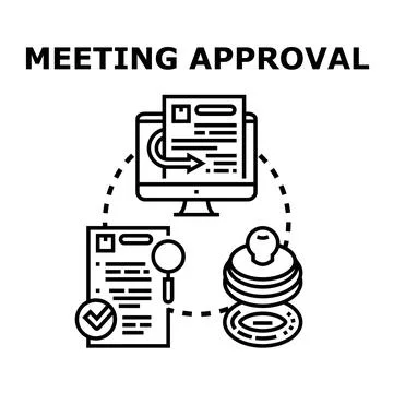 Meeting approval process workflow flat concept 스톡 일러스트