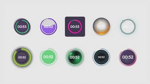 Meeting beginning animated countdown set on dark background with glassmorphism Stock Footage 345261792