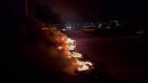 Meeting between Israel, Libya foreign ministers sparks protest in Tripoli, Trípo Stock Footage 248940913