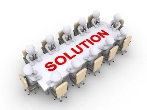Meeting of businessmen for the solution Stock Illustration