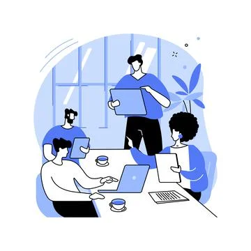 Meeting client isolated cartoon vector illustrations. Stock Illustration
