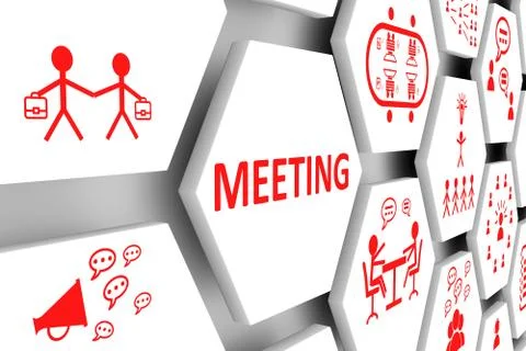MEETING concept cell background 3d illustration Stock Illustration