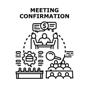 Meeting confirmation process for business collaboration and agreement Stock Illustration