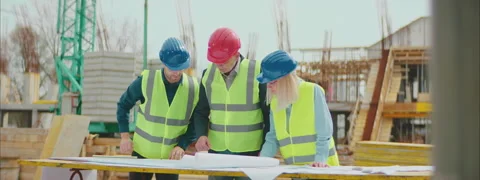 A Meeting at Construction Site Video stock 150855721