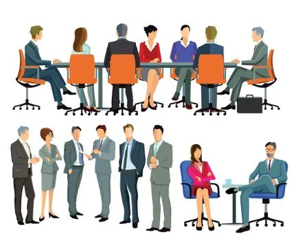 Meeting, consulting, teamwork Stock Illustration