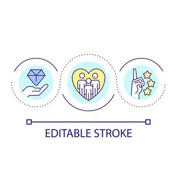 Meeting customer expectations loop concept icon Stock Illustration