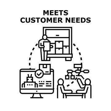 Meeting customer needs with efficient supply chain management イラスト素材
