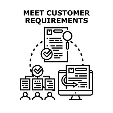 Meeting customer requirements process concept illustration Stock Illustration