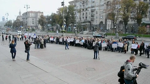 Meeting devoted to buildings construction in progress in Kiev, Ukraine, 스톡 동영상 71121739