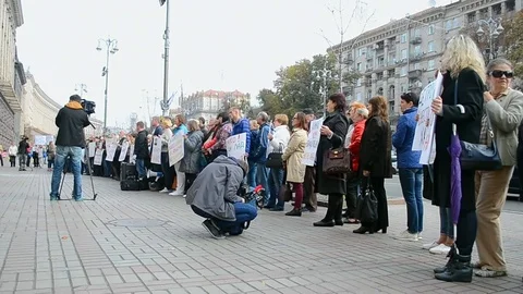 Meeting devoted to buildings construction in progress in Kiev, Ukraine, Video stock 71122095