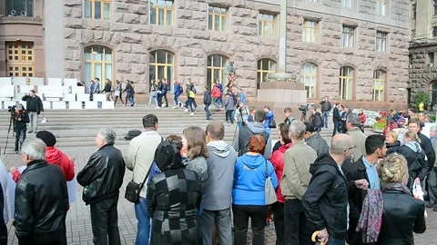 Meeting devoted to buildings construction in progress in Kiev, Ukraine, 스톡 동영상 71122506