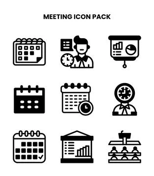 Meeting DuoTone Vector Icons Pack Stock Illustration