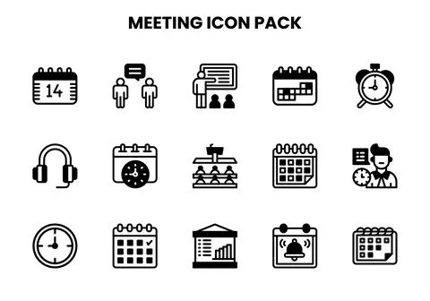 Meeting DuoTone Vector Icons Pack Stock Illustration