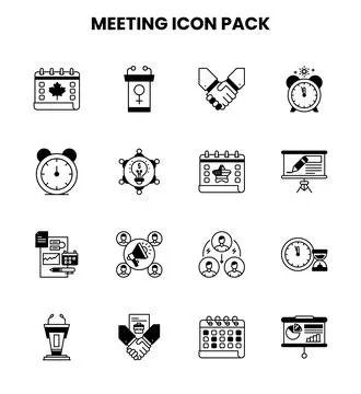 Meeting DuoTone Vector Icons Pack Stock Illustration