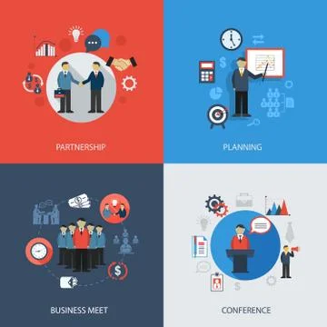 Meeting flat set Illustration