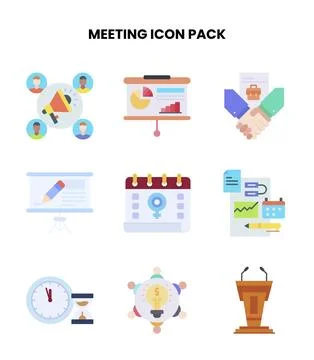 Meeting Flat UI Icons Pack Ilustración de archivo
