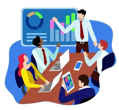 Meeting flat vector Stock Illustration