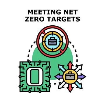 Meeting global environmental net zero targets concept Stock Illustration