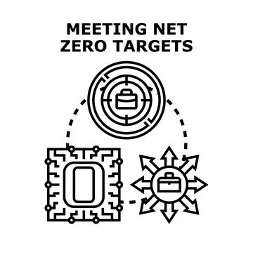 Meeting global environmental net zero targets concept Stock Illustration