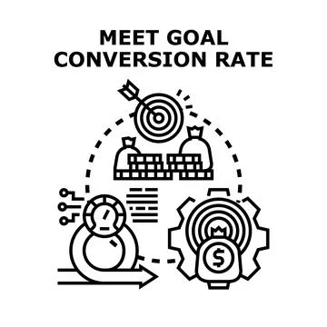 Meeting goal conversion rate strategy business process Stock Illustration