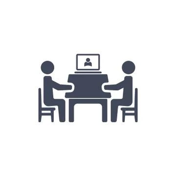 Meeting Icon Vector flat design style Stock Illustration