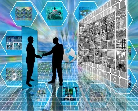 Meeting on the internet 스톡 일러스트