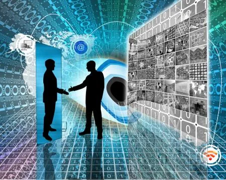 Meeting on the internet Illustrazione stock