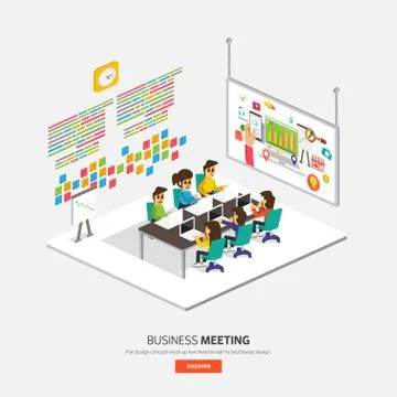 Meeting Isometric Stock Illustration