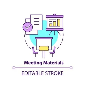 Meeting materials concept icon Stock Illustration