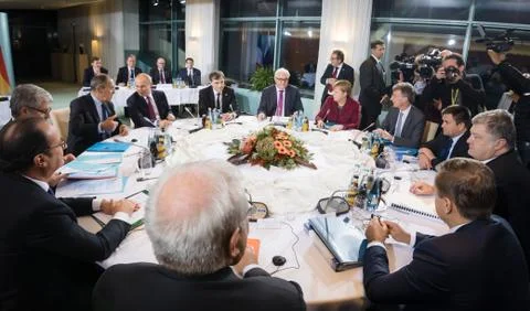 Meeting in Normandy format in Berlin Foto stock