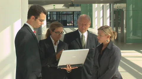 Meeting with notebook close Видео 85513