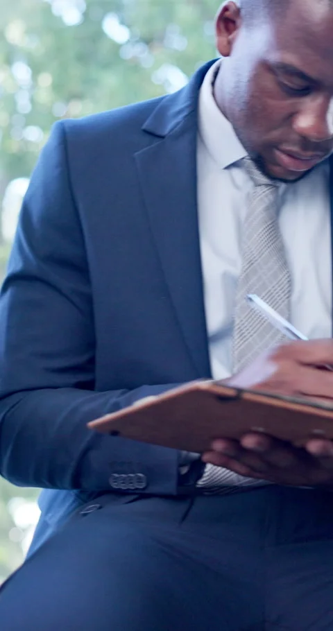 Meeting, notes or people in office with tech, training report or team insight in Stock Footage 337547544