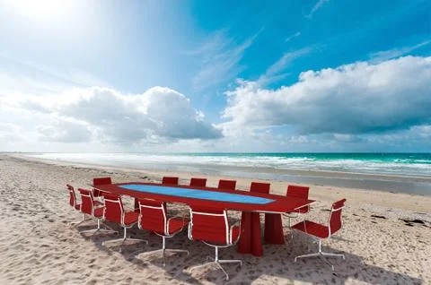 Meeting by the ocean Stock Illustration